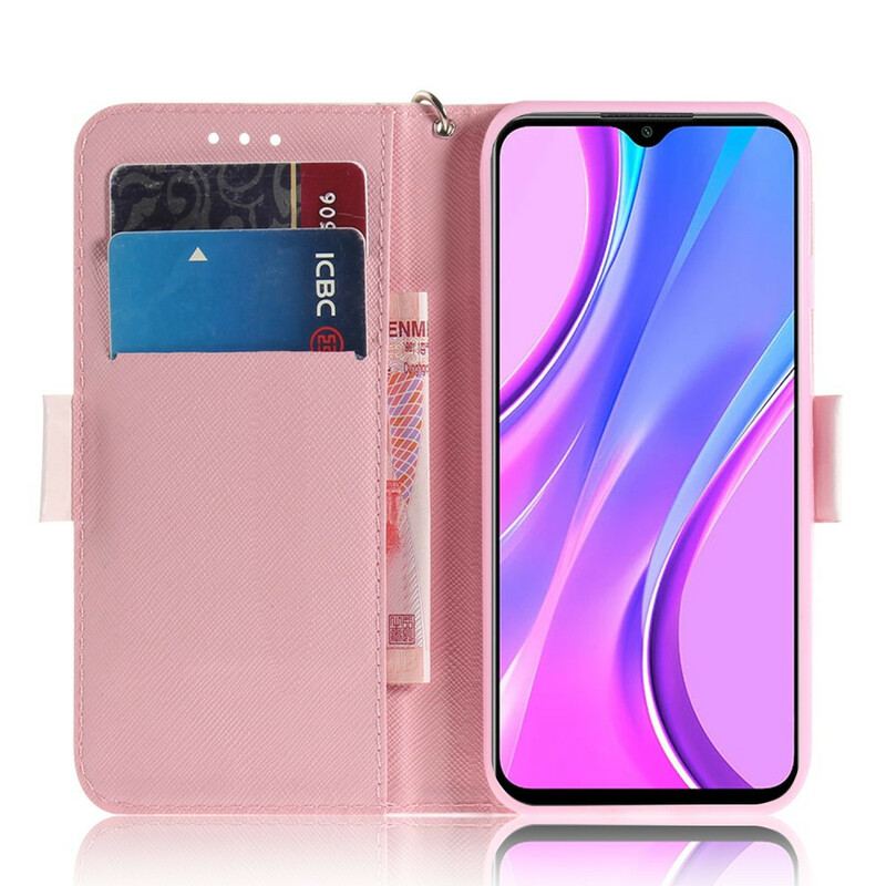 Flip Cover Xiaomi Redmi 9 Med Snor Strappy Pumpe