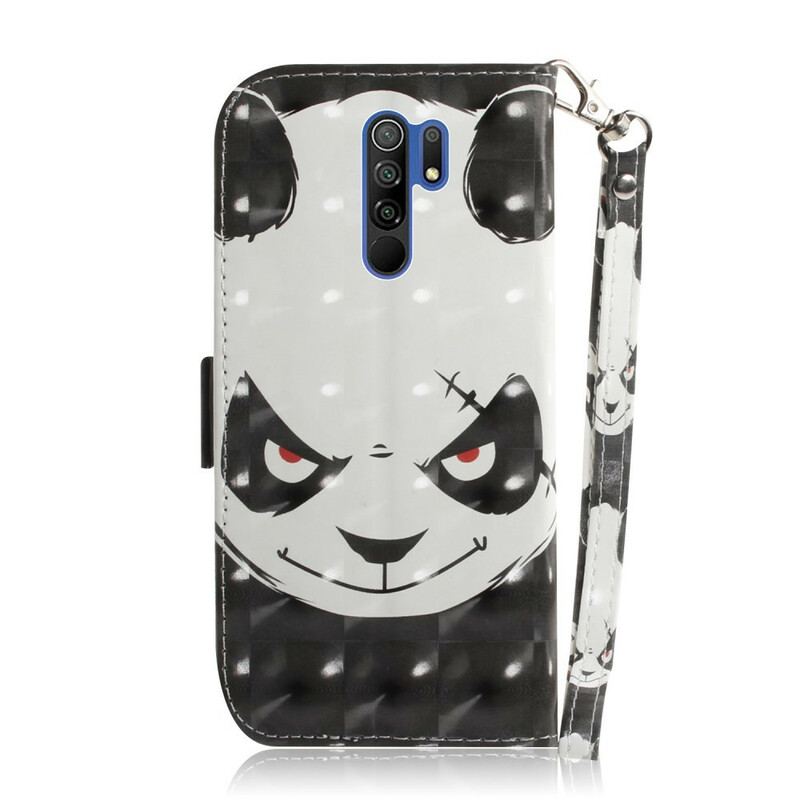 Flip Cover Xiaomi Redmi 9 Med Snor Vred Panda Med Snor