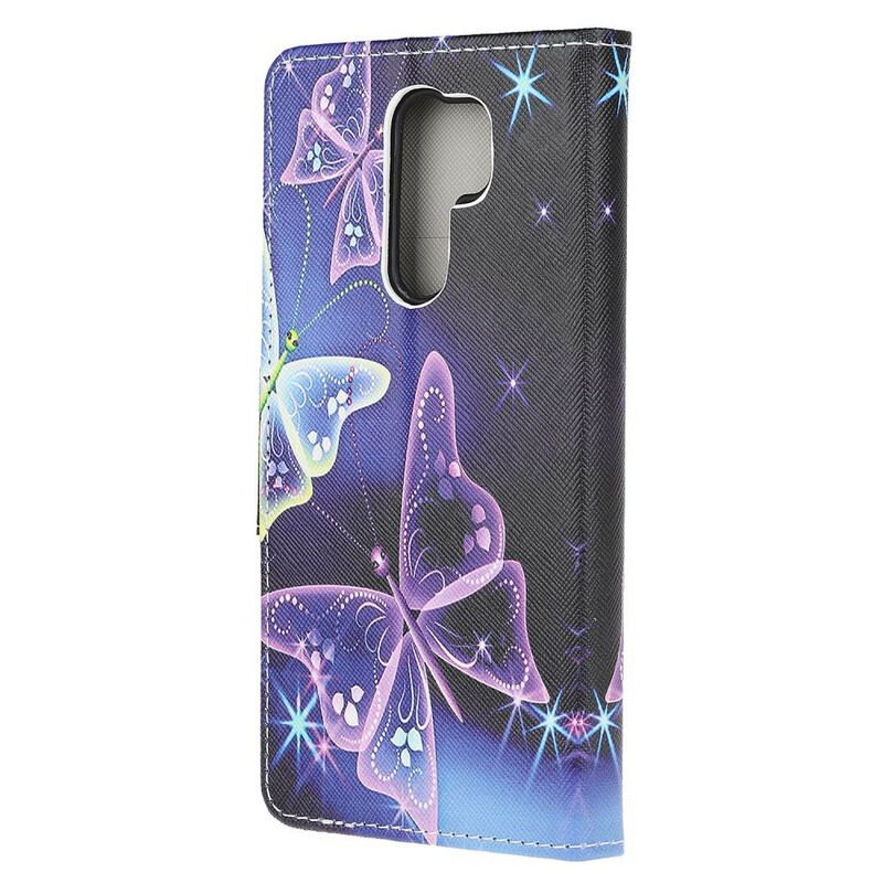 Flip Cover Xiaomi Redmi 9 Neon Sommerfugle