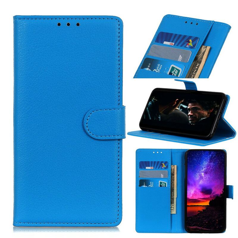 Flip Cover Xiaomi Redmi 9 Premium Litchi-lædereffekt