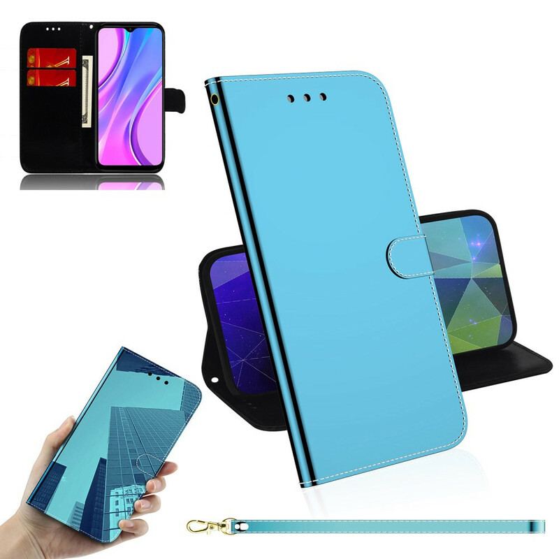 Flip Cover Xiaomi Redmi 9 Spejlcover I Imiteret Læder