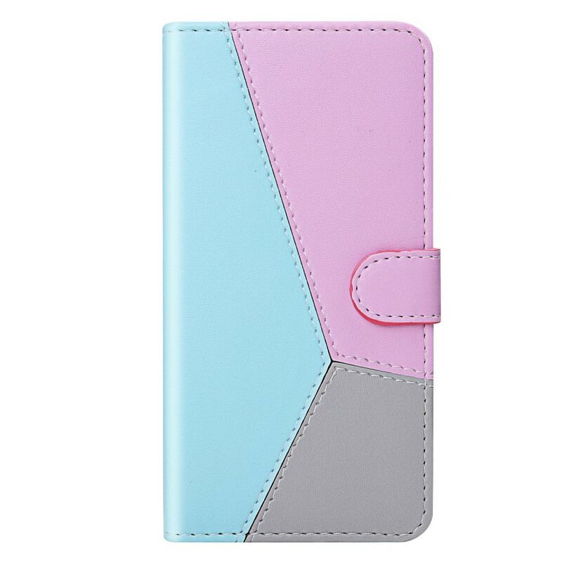 Flip Cover Xiaomi Redmi 9 Trefarvet Lædereffekt