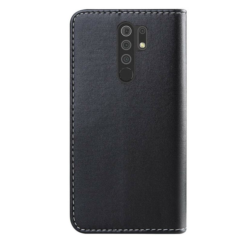 Flip Cover Xiaomi Redmi 9 Trefarvet Lædereffekt