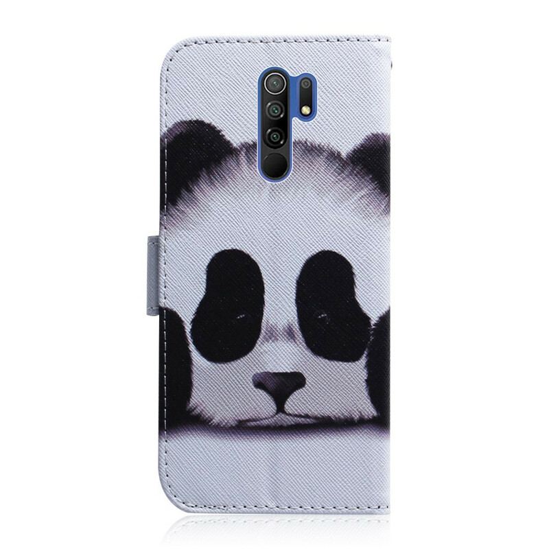 Læder Cover Xiaomi Redmi 9 Panda Ansigt