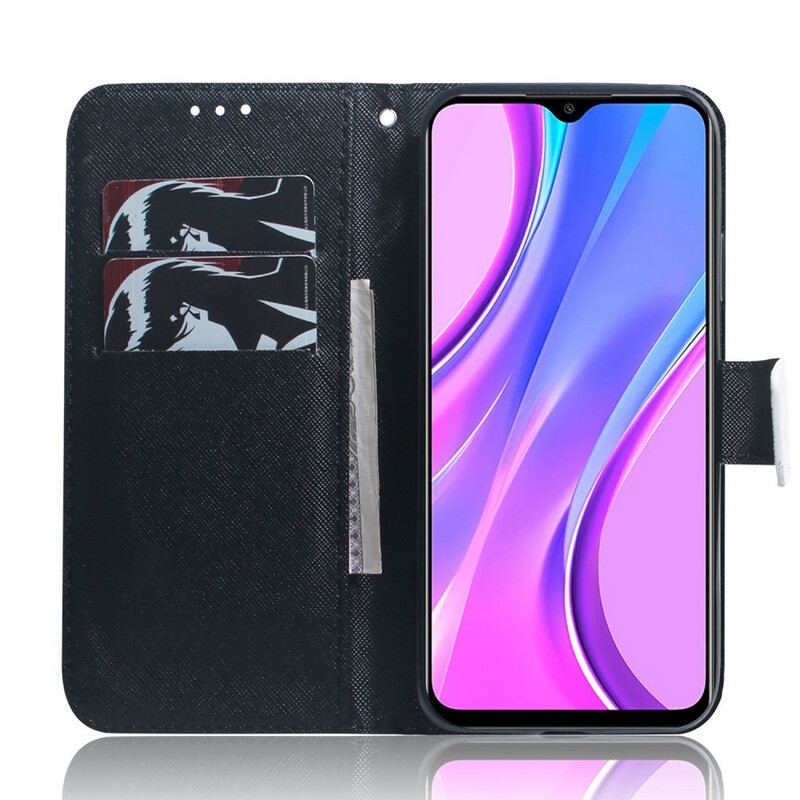 Læder Cover Xiaomi Redmi 9 Panda Ansigt