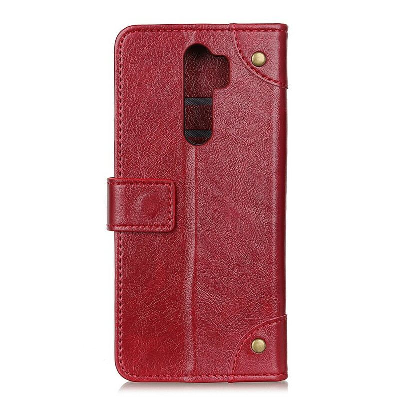 Læder Cover Xiaomi Redmi 9 Style Nappa Læder Vintage Nitter