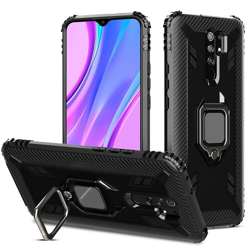 Mobilcover Xiaomi Redmi 9 Carbon Fiber Ring Style