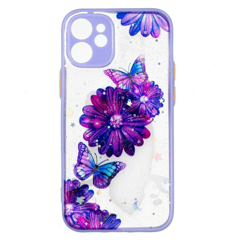 Cover iPhone 12 Mini Blomstersommerfuglehybrid