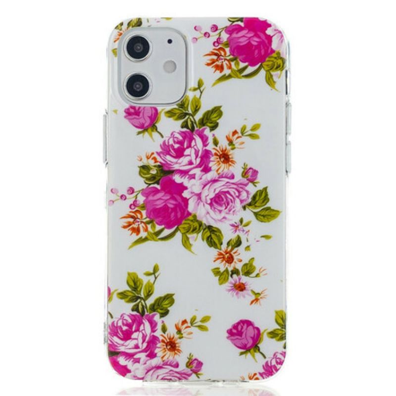 Cover iPhone 12 Mini Fluorescerende Liberty-blomster