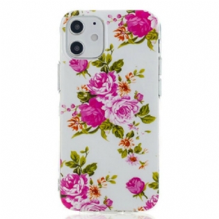 Cover iPhone 12 Mini Fluorescerende Liberty-blomster