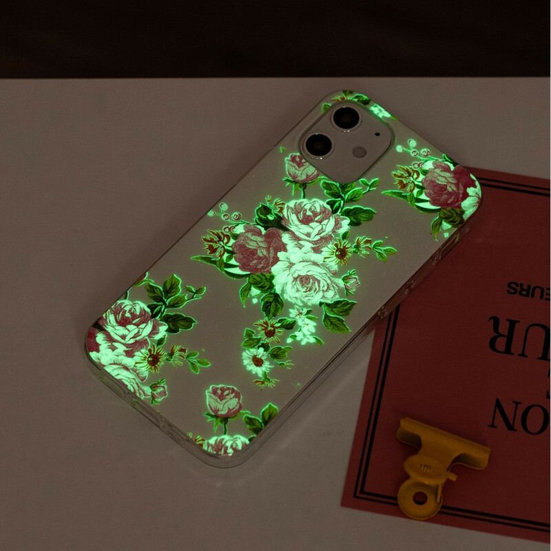 Cover iPhone 12 Mini Fluorescerende Liberty-blomster