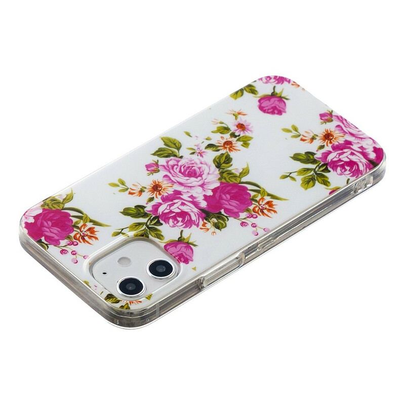 Cover iPhone 12 Mini Fluorescerende Liberty-blomster