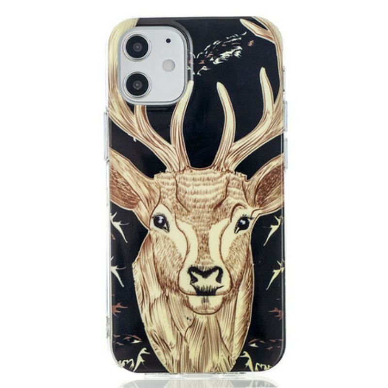 Cover iPhone 12 Mini Fluorescerende Majestic Deer