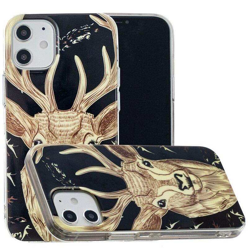 Cover iPhone 12 Mini Fluorescerende Majestic Deer