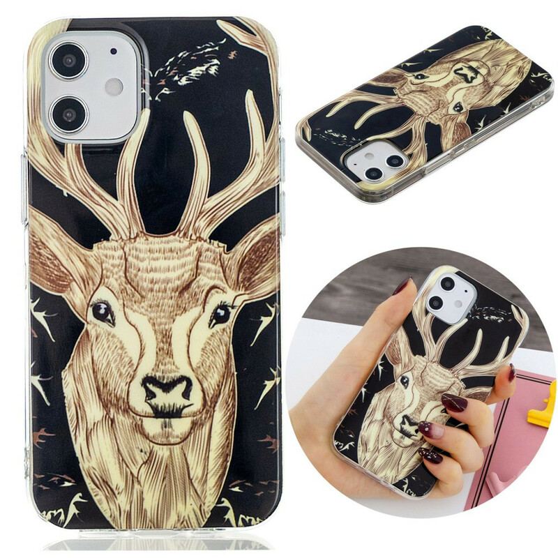 Cover iPhone 12 Mini Fluorescerende Majestic Deer