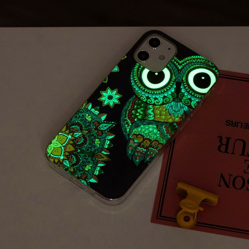 Cover iPhone 12 Mini Fluorescerende Ugle Mandala