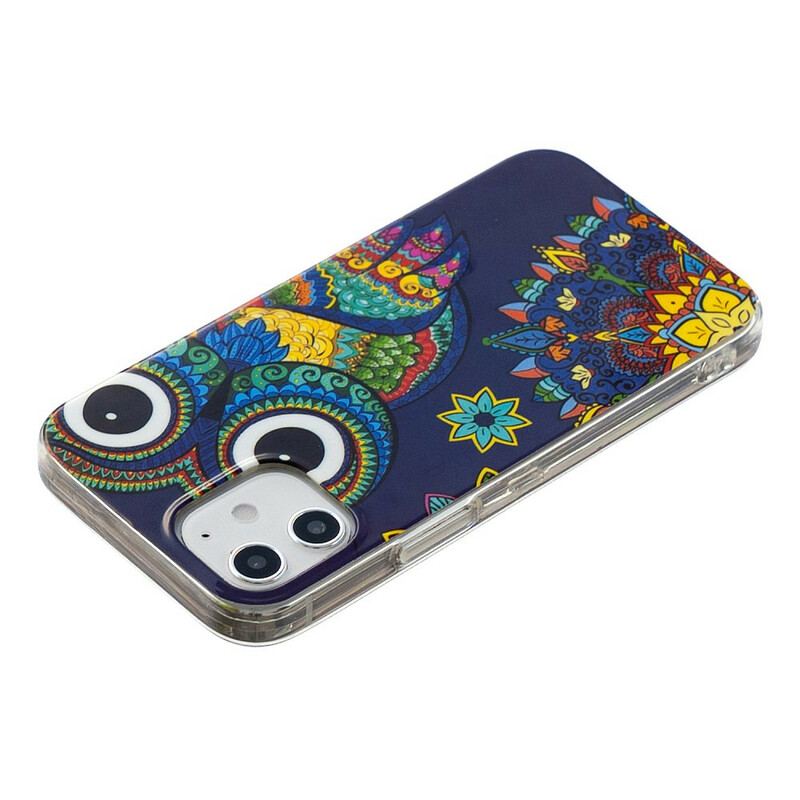 Cover iPhone 12 Mini Fluorescerende Ugle Mandala