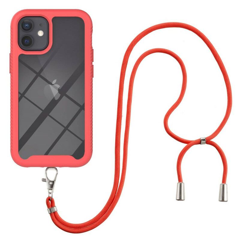 Cover iPhone 12 Mini Hybrid Med Ledning Og Farvet Kontur