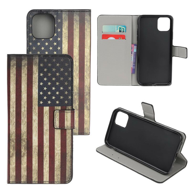 Flip Cover iPhone 12 Mini Amerikansk Flag