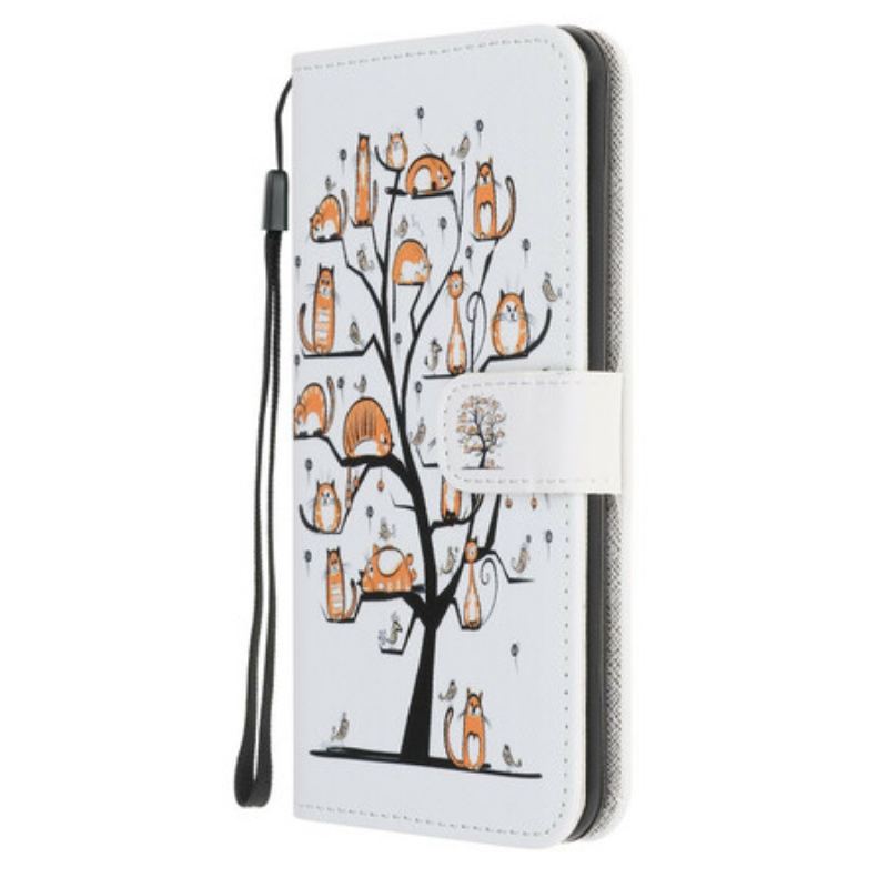 Flip Cover iPhone 12 Mini Med Snor Funky Cats Med Rem