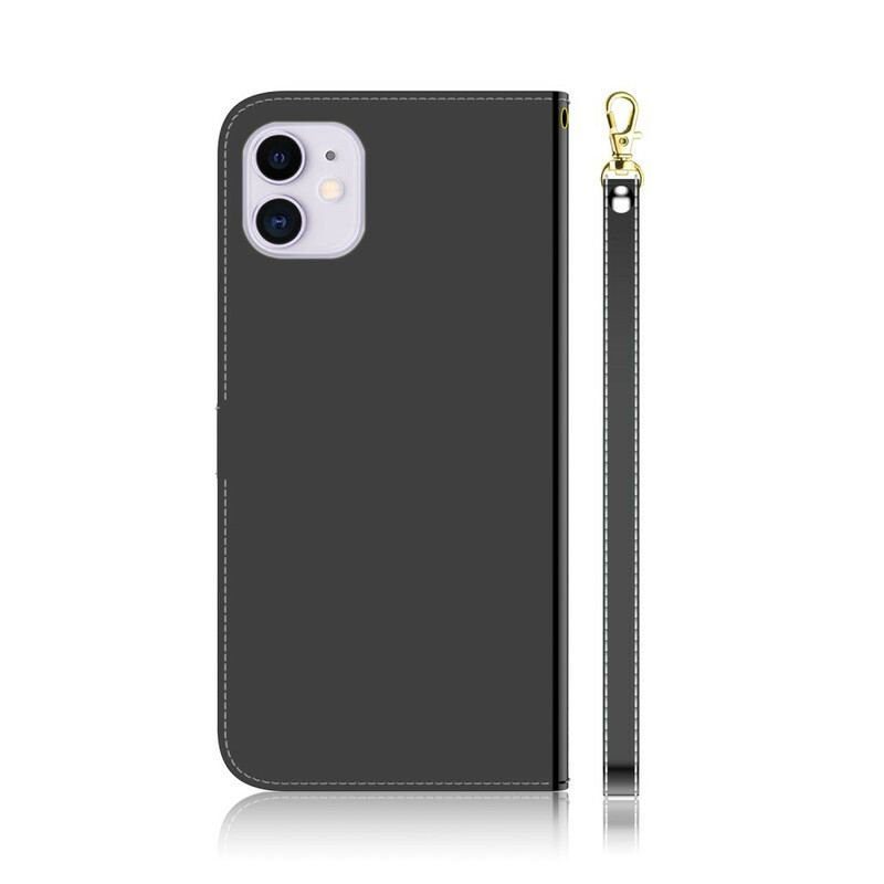 Flip Cover iPhone 12 Mini Spejlcover I Imiteret Læder