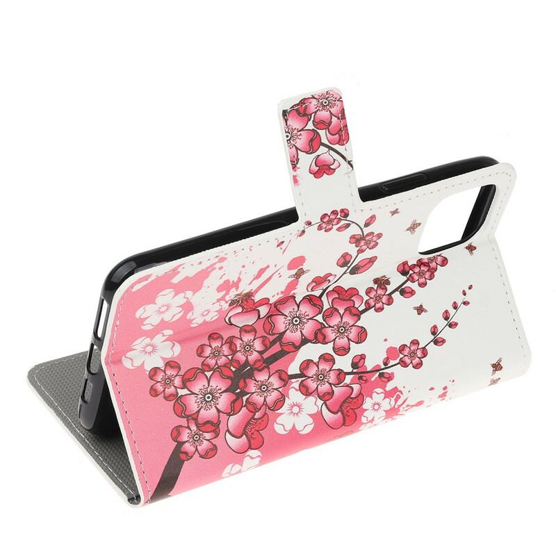 Flip Cover iPhone 12 Mini Tropiske Blomster