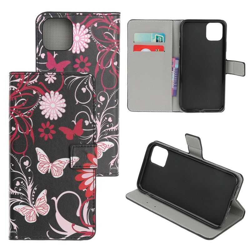 Flip Cover iPhone 12 Mini Vanvittige Sommerfugle