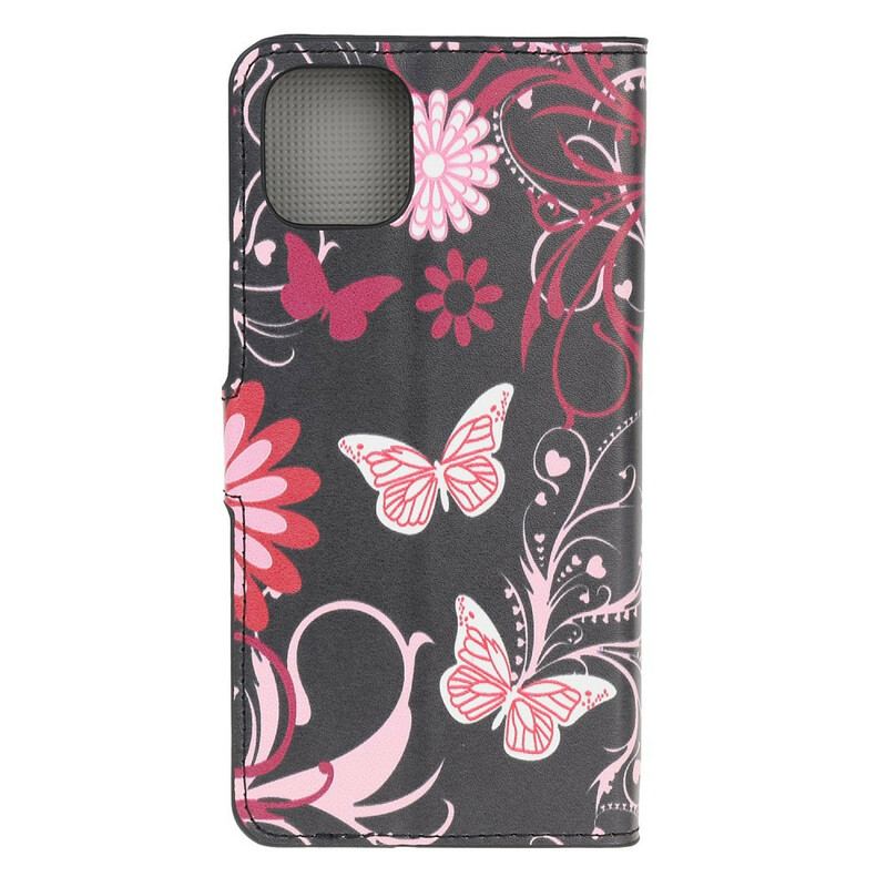 Flip Cover iPhone 12 Mini Vanvittige Sommerfugle