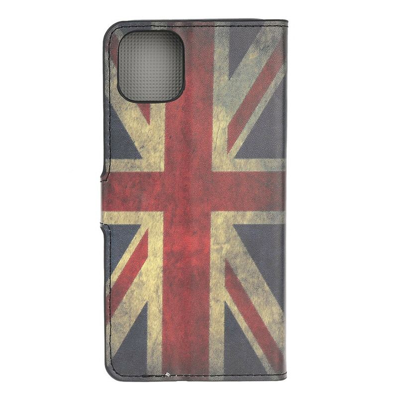 Læder Cover iPhone 12 Mini England Flag