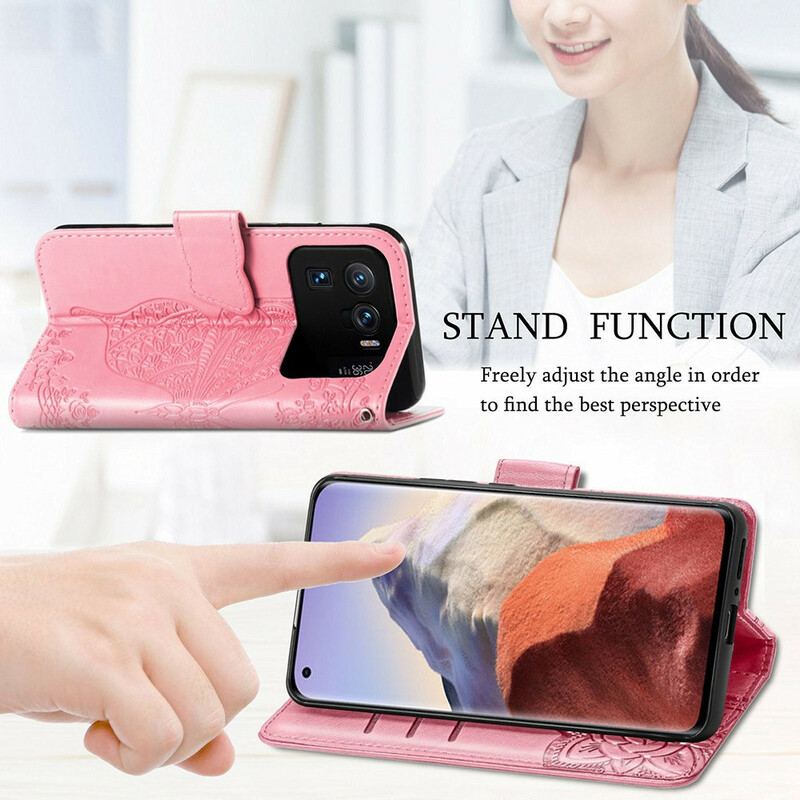 Flip Cover Xiaomi Mi 11 Ultra Halve Sommerfugle