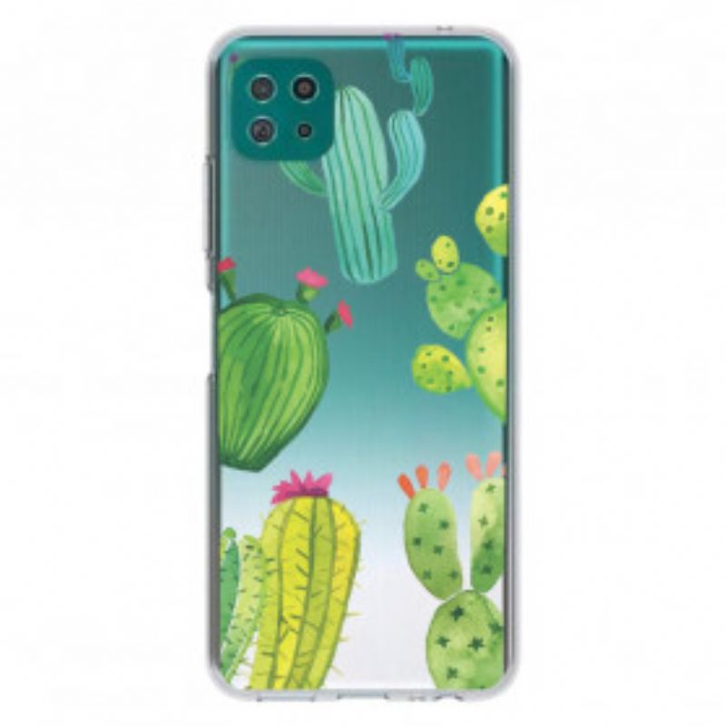 Cover Samsung Galaxy A22 5G Akvarel Kaktusser