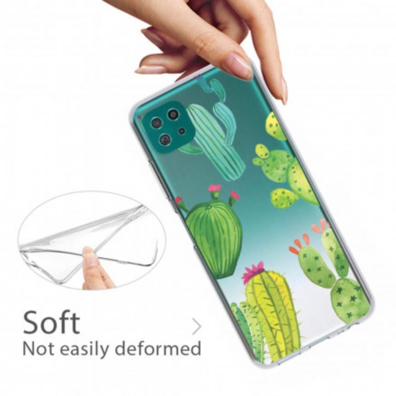 Cover Samsung Galaxy A22 5G Akvarel Kaktusser