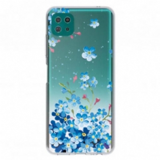 Cover Samsung Galaxy A22 5G Blå Blomster