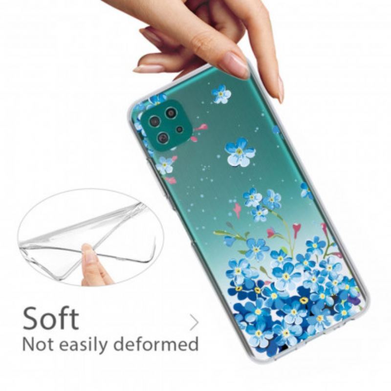 Cover Samsung Galaxy A22 5G Blå Blomster