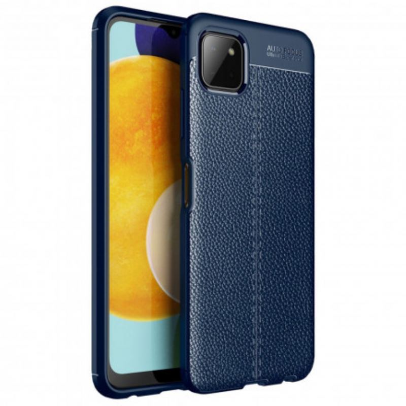 Cover Samsung Galaxy A22 5G Dobbelt Linje Litchi Læder Effekt