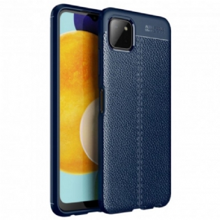 Cover Samsung Galaxy A22 5G Dobbelt Linje Litchi Læder Effekt