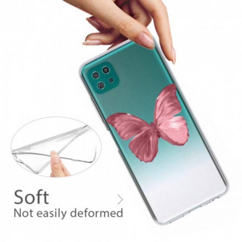 Cover Samsung Galaxy A22 5G Fleksible Sommerfugle