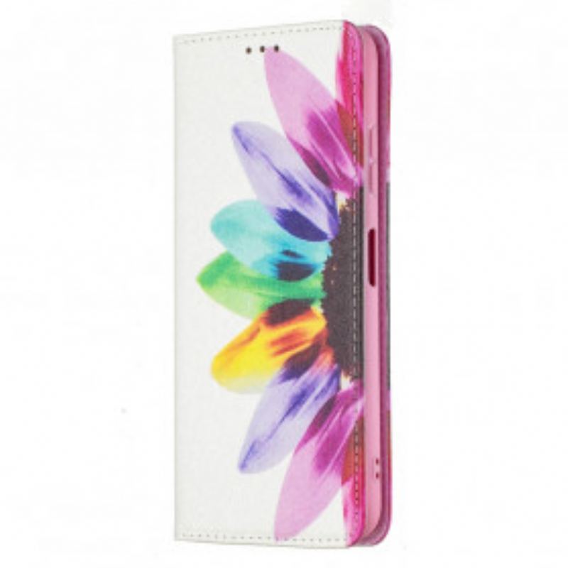 Cover Samsung Galaxy A22 5G Flip Cover Akvarel Blomst