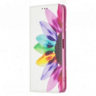 Cover Samsung Galaxy A22 5G Flip Cover Akvarel Blomst