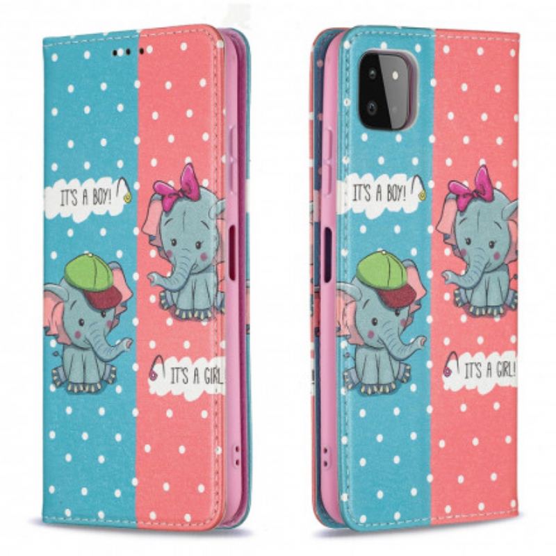 Cover Samsung Galaxy A22 5G Flip Cover Baby Elefanter