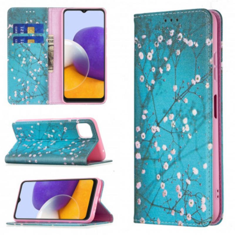 Cover Samsung Galaxy A22 5G Flip Cover Blomstrende Grene