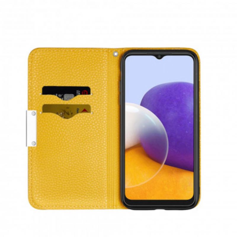 Cover Samsung Galaxy A22 5G Flip Cover Imiteret Læder Litchi Ultra Chic