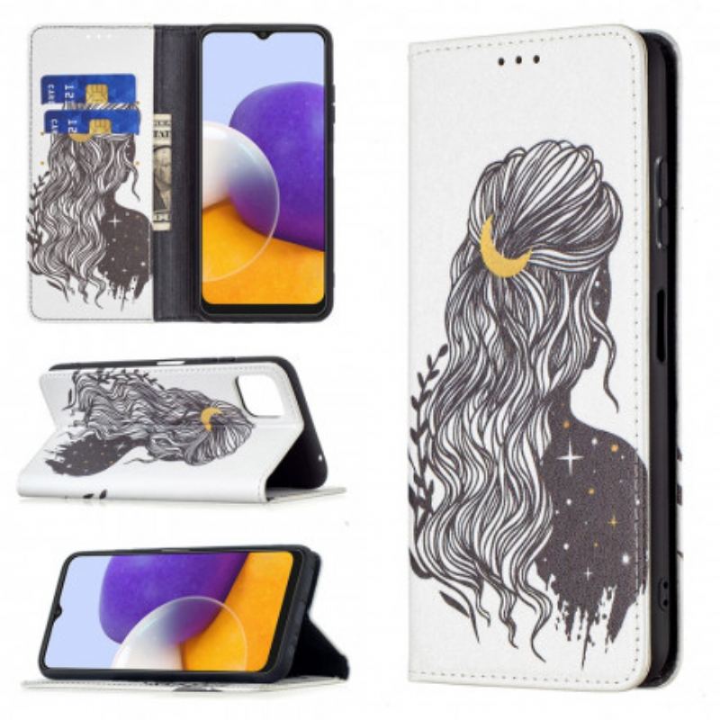 Cover Samsung Galaxy A22 5G Flip Cover Smuk Hår