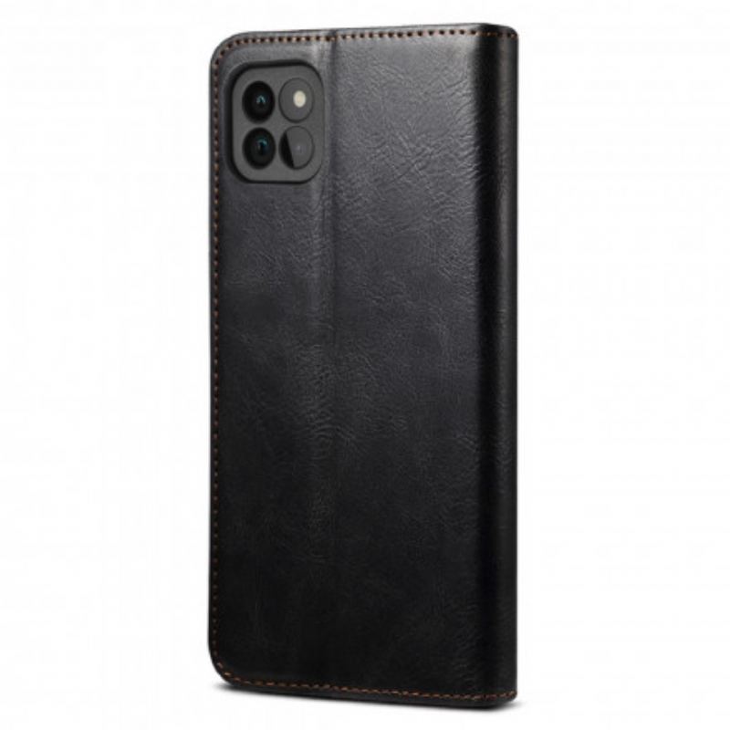 Cover Samsung Galaxy A22 5G Flip Cover Voksbehandlet Kunstlæder