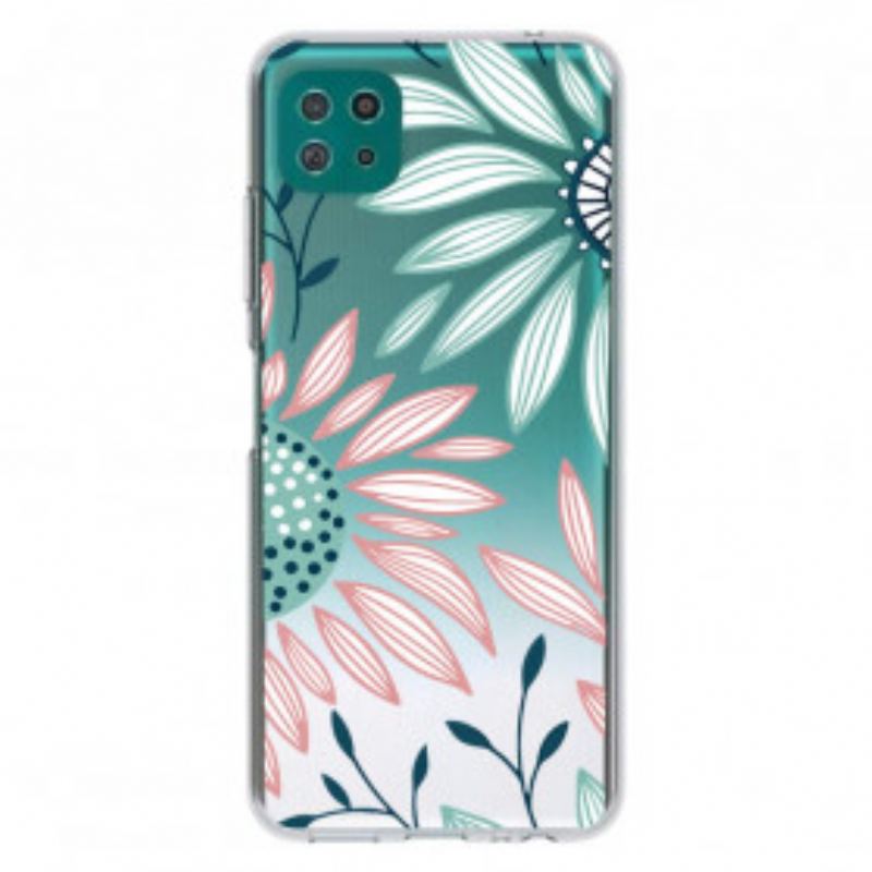 Cover Samsung Galaxy A22 5G Gennemsigtig En Blomst