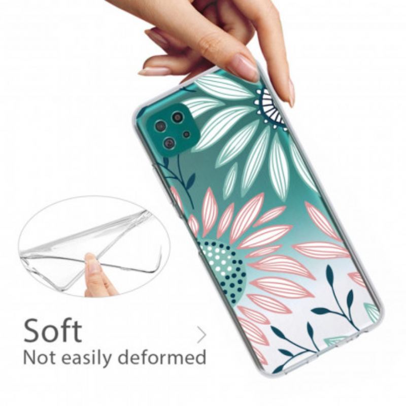 Cover Samsung Galaxy A22 5G Gennemsigtig En Blomst