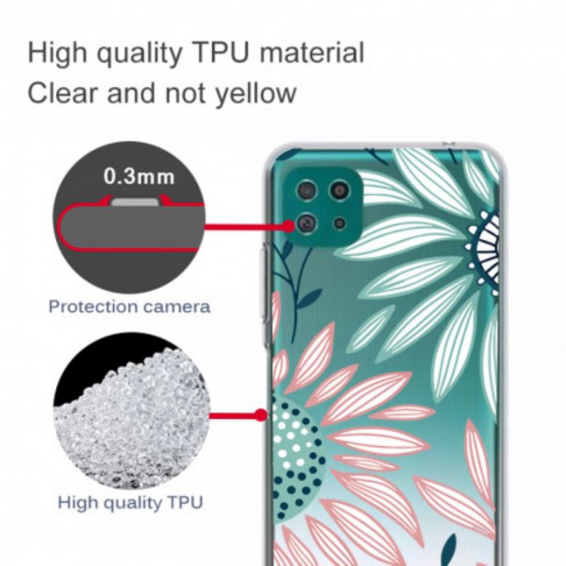 Cover Samsung Galaxy A22 5G Gennemsigtig En Blomst