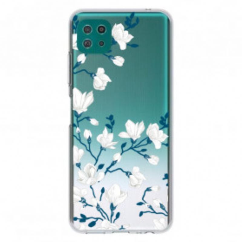 Cover Samsung Galaxy A22 5G Hvide Blomster