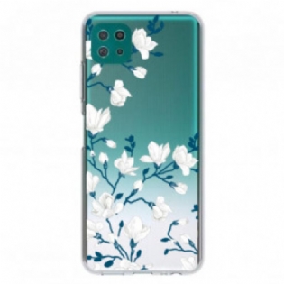 Cover Samsung Galaxy A22 5G Hvide Blomster