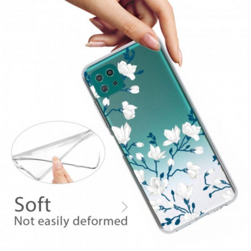 Cover Samsung Galaxy A22 5G Hvide Blomster